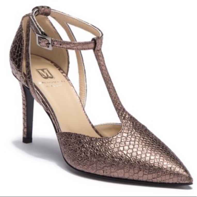 Bruno Magli Malena Snake Embossed T-Strap Pump